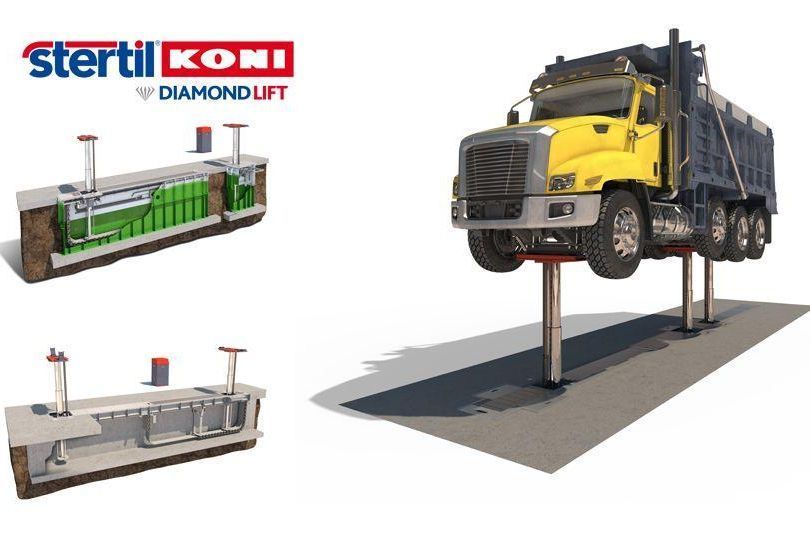 stertil-koni in-ground piston vehicle lift the DIAMONDLIFT