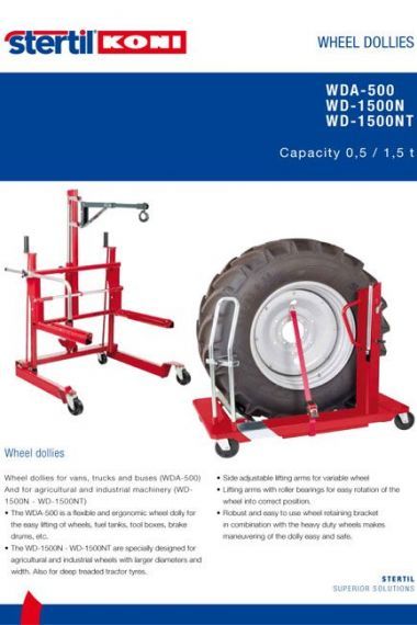 Stertil-Koni brochure vehicle lift Wheel dollies