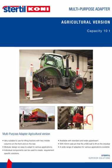 Stertil-Koni brochure vehicle lift multi-purpose agricultural adapters 